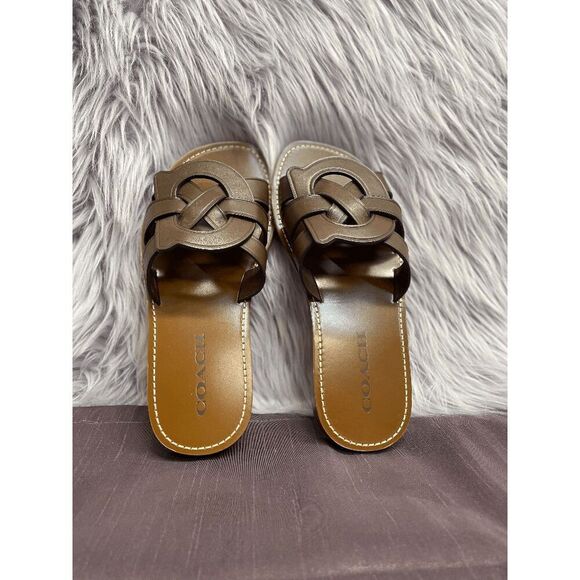 COACH Women's Issa Slip-On Flat Sandals - Walnut 6.5B - Picture 4 of 9